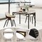 Metal Sintered Stone Dining Table with Marble Top and Rounded Corners